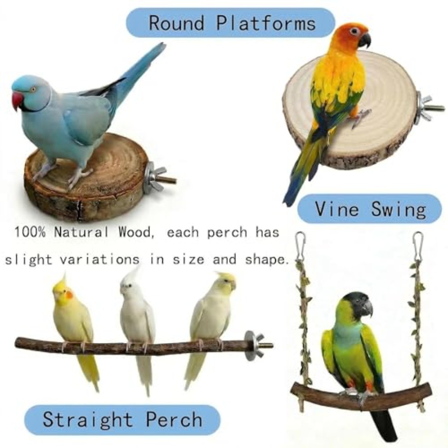 8PCS natural wood bird perches - đánh giá và giá Health & Wellness Therapy Center